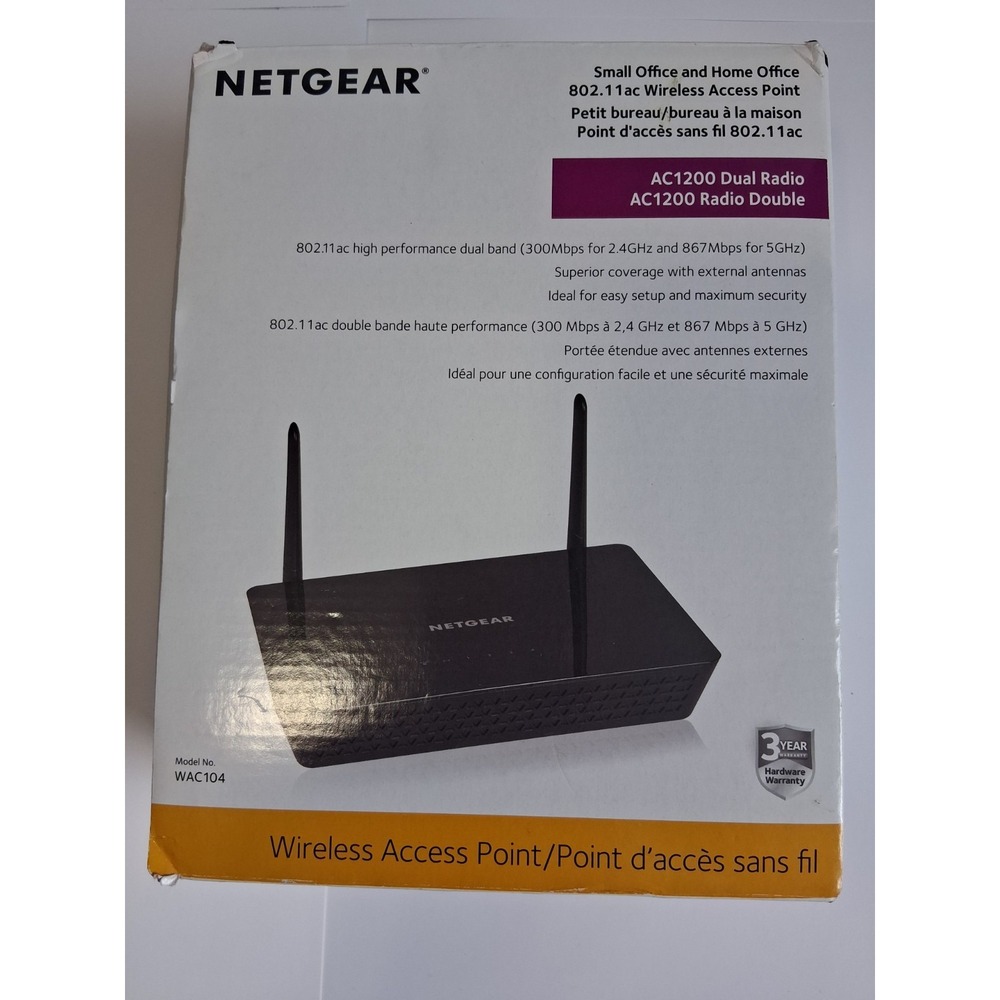 NETGEAR Business AC1200 Wireless Access Point WAC104 Dual Band 802.11ac In Box